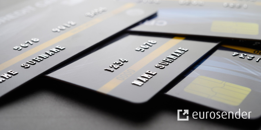 Shipping credit and debit cards